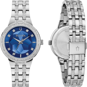 Bulova Ladies' Crystal Phantom 3-Hand Quartz Watch, Faceted Mineral Glass Dial