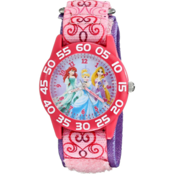 Disney Princess Kids' Plastic Time Teacher Analog Quartz Nylon Strap Watch