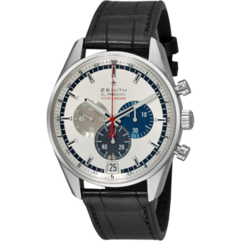 Zenith Men's 03.2041.4052/69.c496 El Primero Striking 10th Chronograph Silver Chronograph Dial Watch