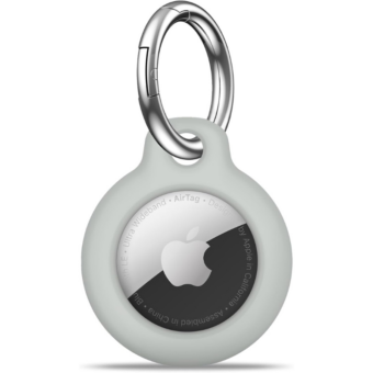 Airtag Holder with Keychain for Apple AirTag, Anti-Scratch Case, Black, Ideal for GPS Item Tracking.